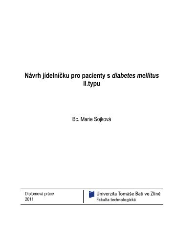 Návrh jídelníčku pro pacienty s diabetes mellitus II.typu - DSpace UTB