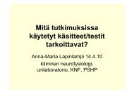 Mitä tutkimuksissa käytetyt käsitteet/testit tarkoittavat? - Filha