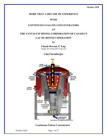 My Experiences with Falcon Continuous Concentrators