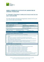 Annex 4. Exemples d'activitats de laboratori de ciències i tecnologia