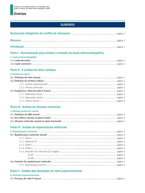 Diretrizes da Sociedade Brasileira de Cardiologia sobre Análise