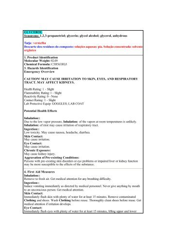 GLYCEROL Synonyms: 1,2,3-propanetriol; glycerin; glycol ... - USP