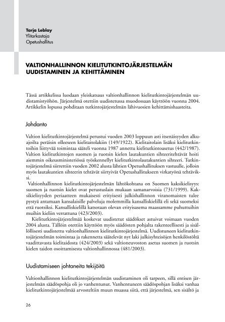 Valtionhallinnon kielitutkinnot - Språkexamina i ... - Opetushallitus