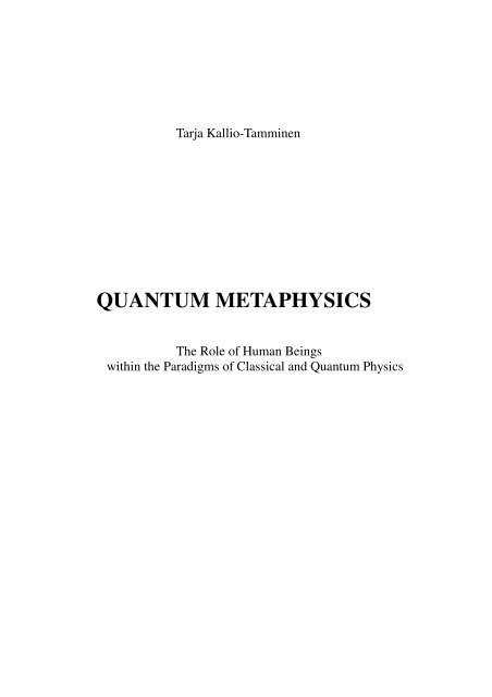 QUANTUM METAPHYSICS - E-thesis