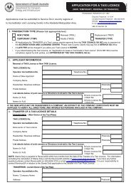 Application for a taxi licence (new, temporary, renewal ... - SA.Gov.au