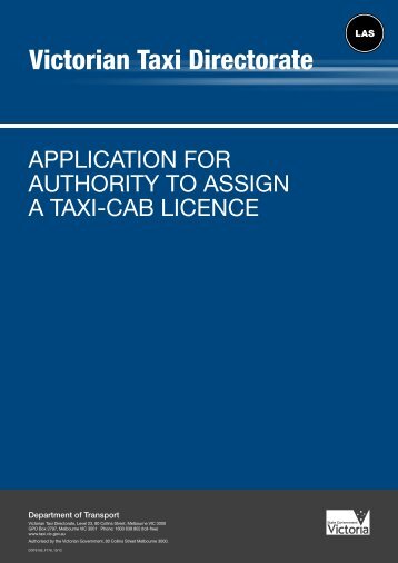 Application for authority to assign a taxi-cab licence - Victorian Taxi ...