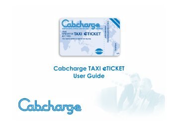 Cabcharge TAXI eTICKET User Guide
