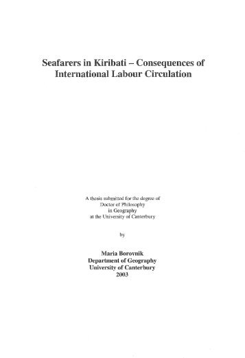 Seafarers in Kiribati - University of Canterbury