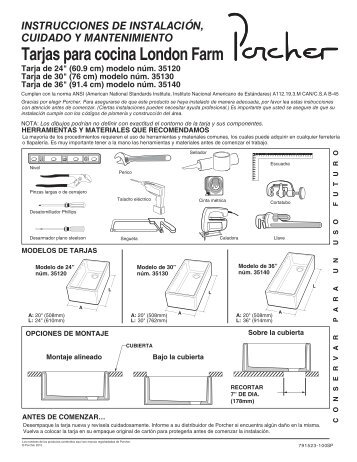 Tarjas para cocina London Farm - Porcher