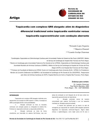 Taquicardia com complexo QRS alargado: além do ... - SOCERGS