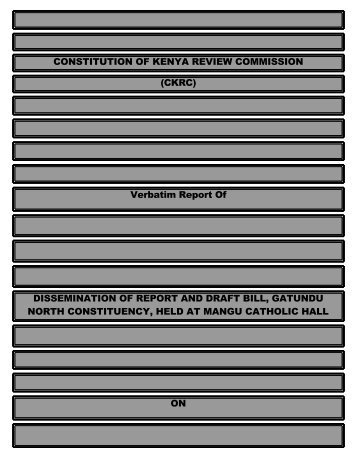 CONSTITUTION OF KENYA REVIEW ... - ConstitutionNet