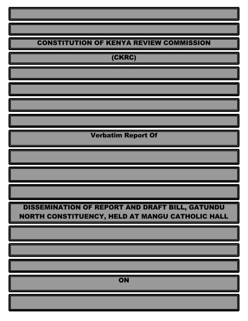 CONSTITUTION OF KENYA REVIEW ... - ConstitutionNet