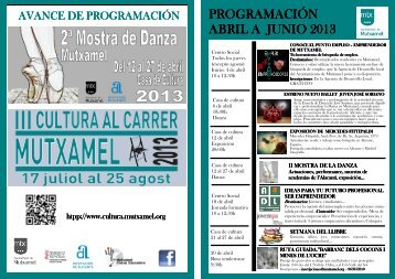 Programación Cultural Abril-Junio 2013 - Mutxamel