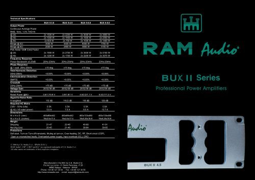 BUX II Series catalogue - RAM Audio