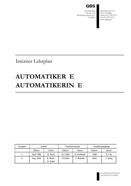 AUTOMATIKER E AUTOMATIKERIN E