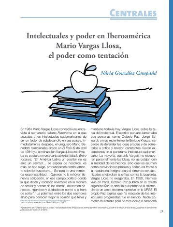 Intelectuales y poder en Iberoamérica Mario Vargas Llosa, el poder ...