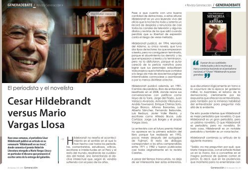 Cesar Hildebrandt versus Mario Vargas Llosa - Generaccion.com