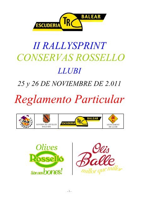 Reglamento completo (formato pdf) - Mallorca Rallye