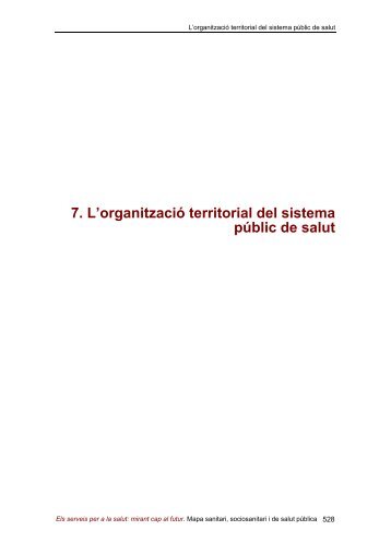 7. L'organització territorial del sistema públic de salut