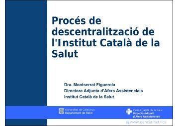 Presentació de la sessió - Consorci de Salut i Social de Catalunya