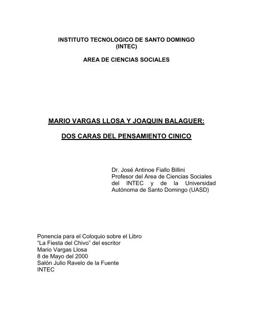 Mario Vargas Llosa y Joaquín Balaguer (pdf) - Cielo Naranja