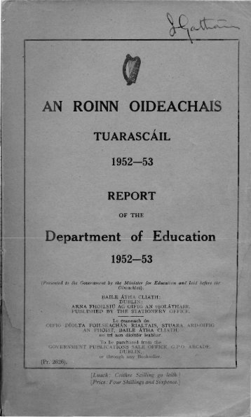 AN. ROINN OIDEACHAIS - Department of Education and Skills