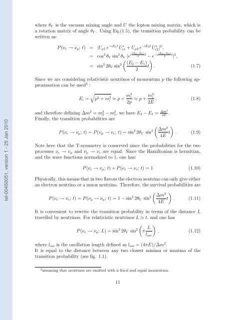 Etudes des proprietes des neutrinos dans les contextes ...