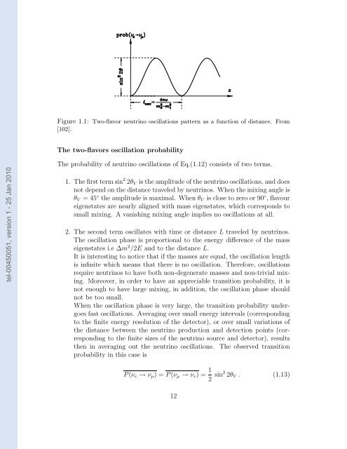 Etudes des proprietes des neutrinos dans les contextes ...