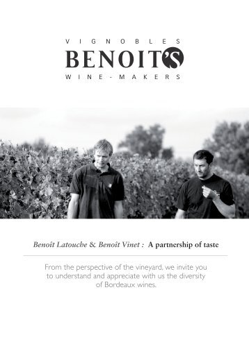 Benoît Latouche & Benoît Vinet : A partnership of taste
