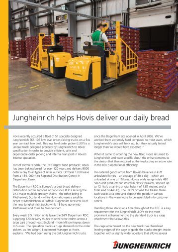 Jungheinrich helps Hovis deliver our daily bread