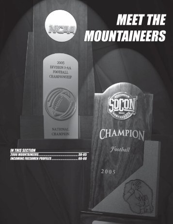 MEET THE MOUNTAINEERS - Appalachian State Athletics