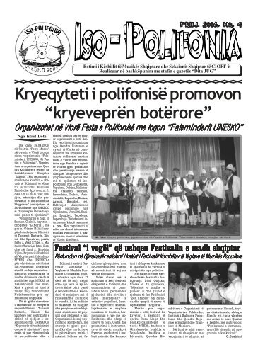 Gazeta Isopolifonia 4 - Iso - Polifonia Shqiptare