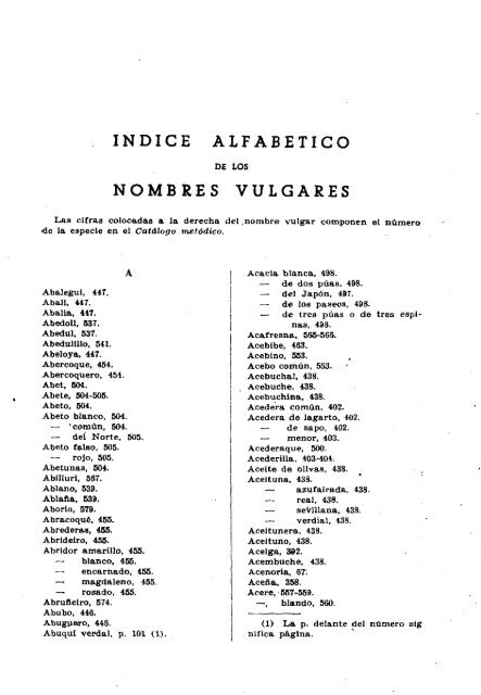 . INDICE ALFABETICO NOMBRES VULGARES