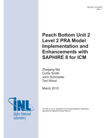 Peach Bottom Unit 2 Level 2 PRA Model Implementation and ...