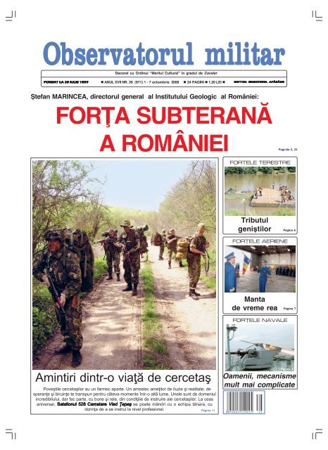 for}a subteran~ a româniei - trustul de presa al ministerului apararii ...