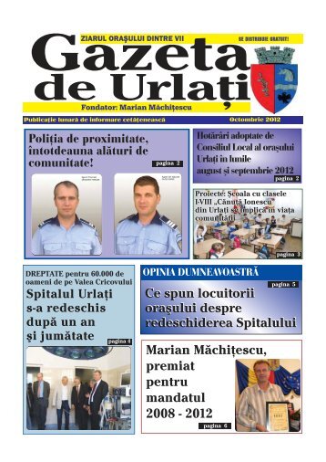 Gazeta de Urlați - editia Octombrie 2012 - Oraşul Urlaţi