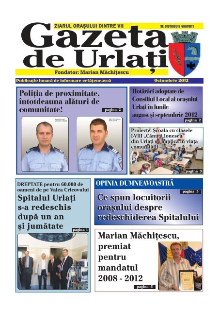 Gazeta de Urlați - editia Octombrie 2012 - Oraşul Urlaţi