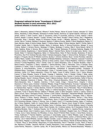 Lista bursierilor studenti 2011-2012.pdf - Fundatia Dinu Patriciu