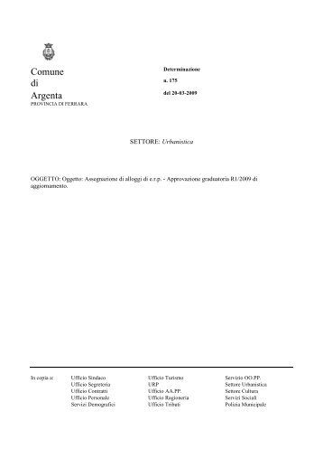 Det. approvazione graduatoria R1_20.03.09 - Comune di Argenta