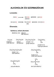 ALKOHOLOK ÉS SZÁRMAZÉKAIK - ELTE Szerves Kémiai Tanszék