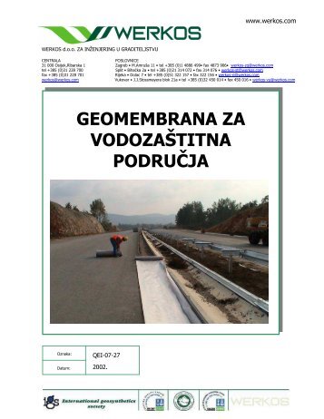 GEOMEMBRANA ZA VODOZAŠTITNA PODRUČJA - Werkos doo