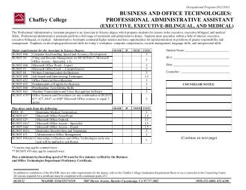 Professional Administrative Assistant - Chaffey College