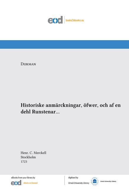 Dijkman_Petter_Historiske anmärckningar....pdf - EoD