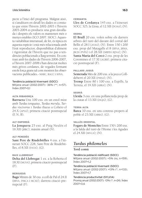 027-280 Anuari 01 ICO llista - Institut Català d'Ornitologia