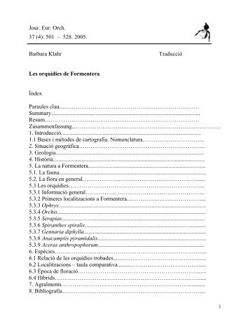 (4): 501 – 528. 2005. Barbara Klahr Traducció Les ... - Islabotanica.de