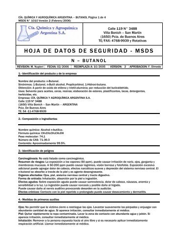 HOJA DE DATOS DE SEGURIDAD - MSDS