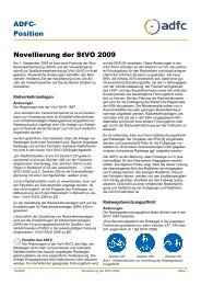 ADFC- Position Novellierung der Stvo 2009 - Difu.de