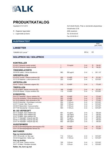 PRODUKTKATALOG - ALK