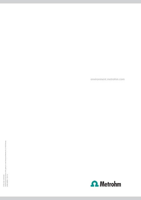 Broschüre: Umweltanalytik