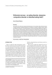 Orthorexia nervosa - Archives of Psychiatry and Psychotherapy ...